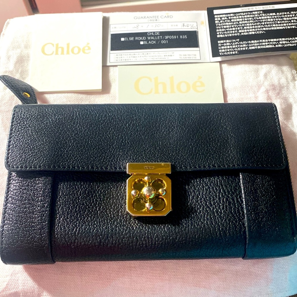 ❤️ AUTHENTIC VINTAGE BLACK SOFT LEATHER CHLOE IN GOLD HARDWARE ❤️